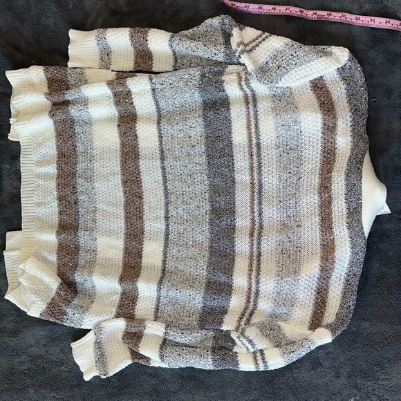 Colorblock Gray Cozy Open Front Cardigan with Front Pockets Small/Medium - Picture 10 of 14